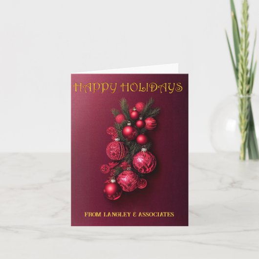 Traditionele Bordeaux prettige feestdagen aanpasba Kaart (Voorkant)