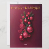 Traditionele Bordeaux Rood en Goud Prettig Kerstda Feestdagenkaart (Achterkant)