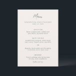 Traditionele bosgroene elegante bruiloft menu<br><div class="desc">Traditionele stijl bruiloft menu met een eenvoudig maar elegant ontwerp met uw voornamen in een groot serif lettertype.</div>