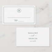 Traditionele bosgroene elegante bruiloft plaatskaartje (Voorkant / Achterkant)