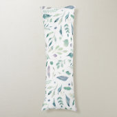 Traditionele Botanische Blad Patroon Blues op Wit Lichaamskussen (Voorkant Verticaal)