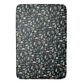 Traditionele Botanische Blad Patroon Blues op Zwar Badmat (Voorkant Verticaal)