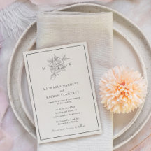 Traditionele botanische bloemmonogram