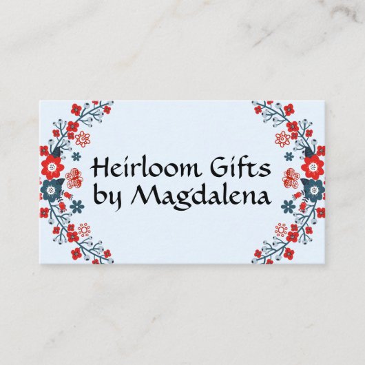 Traditionele botanische folk-handgemaakte ambachte visitekaartje (Voorkant)