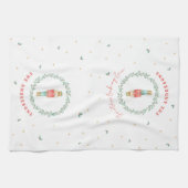 Traditionele botanische kerstkerst met voedingskra theedoek (Horizontaal)