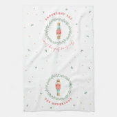 Traditionele botanische kerstkerst met voedingskra theedoek (Verticaal)