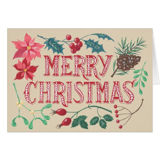 Traditionele Botanische Kerstmis (Voorkant Horizontaal)