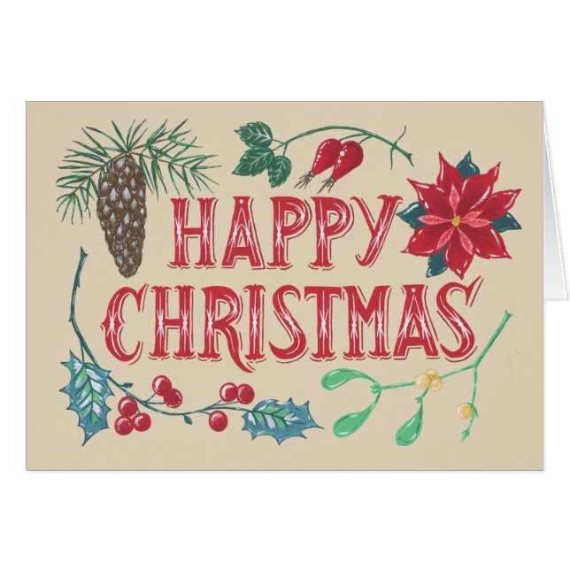 Traditionele Botanische Kerstmis (Voorkant Horizontaal)