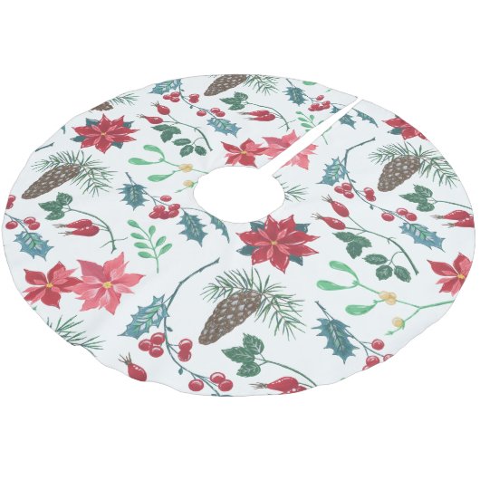 Traditionele Botanische Kerstmis Kerstboom Rok (Gekanteld)