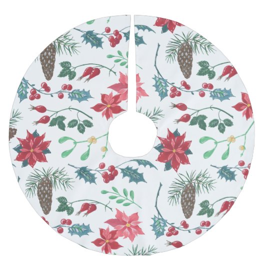 Traditionele Botanische Kerstmis Kerstboom Rok (Voorkant)