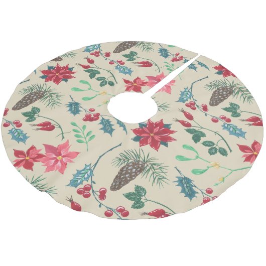 Traditionele Botanische Kerstmis Kerstboom Rok (Gekanteld)