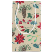 Traditionele Botanische Kerstmis Klein Cadeauzakje (Voorkant)