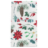 Traditionele Botanische Kerstmis Klein Cadeauzakje (Voorkant)