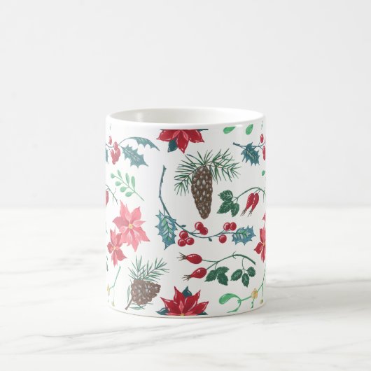 Traditionele Botanische Kerstmis (wit) Koffiemok (Center)