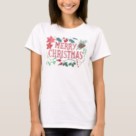 Traditionele Botanische Kerstmis (wit) T-shirt