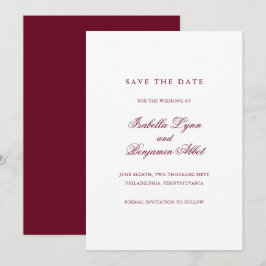 Traditionele Bourgogne Formele Elegante Trouwdag Save The Date