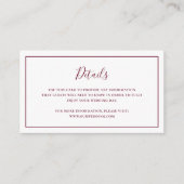 Traditionele Bourgondische elegante bruiloft Informatiekaartje (Voorkant)