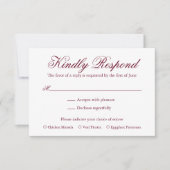 Traditionele Bourgondische formele elegante bruilo RSVP Kaartje (Voorkant)