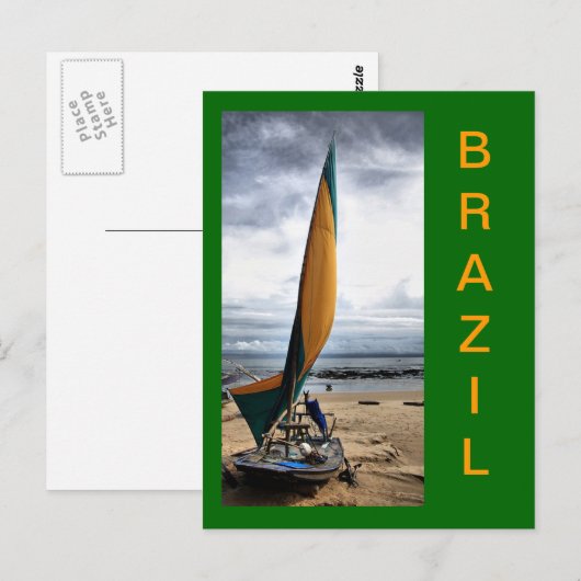 Traditionele Braziliaanse Geviste zeilboot Briefkaart (Voorkant / Achterkant)
