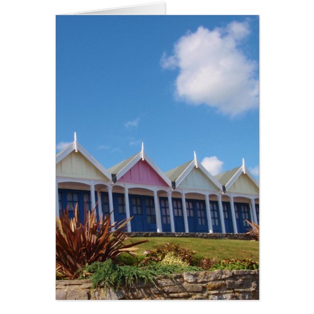 Traditionele Britse strandhuisjes (Voorkant)
