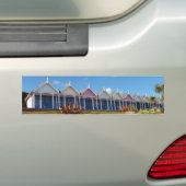 Traditionele Britse strandhuisjes Bumpersticker (Op auto)
