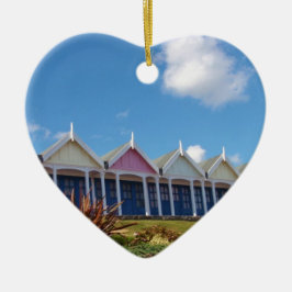 Traditionele Britse strandhuisjes Keramisch Ornament