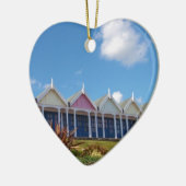 Traditionele Britse strandhuisjes Keramisch Ornament (Links)