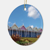 Traditionele Britse strandhuisjes Keramisch Ornament (Links)