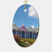 Traditionele Britse strandhuisjes Keramisch Ornament (Links)