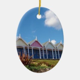 Traditionele Britse strandhuisjes Keramisch Ornament