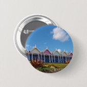 Traditionele Britse strandhuisjes Ronde Button 5,7 Cm (Voorkant /achterkant)