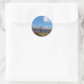 Traditionele Britse strandhuisjes Ronde Sticker (Tas)