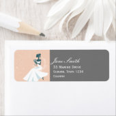 Traditionele  bruidbruiloft roze en grijs etiket (Insitu)