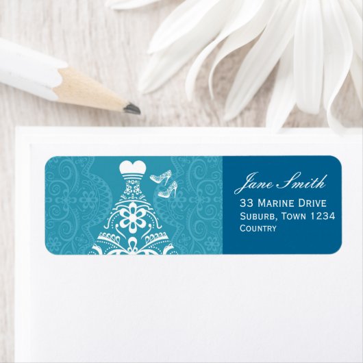 Traditionele  bruidbruinbruidjes blauw en wit etiket (Insitu)