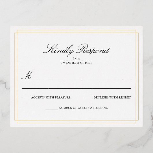 Traditionele bruiloft RSVP Kaart (Voorkant)