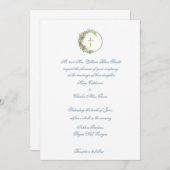 Traditionele bruiloft uitnodiging, Bloemen met Kru Kaart (Voorkant / Achterkant)