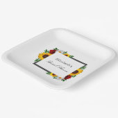 Traditionele Bruiloftsborrel met Bloemen Papieren Bordje (Gebogen)