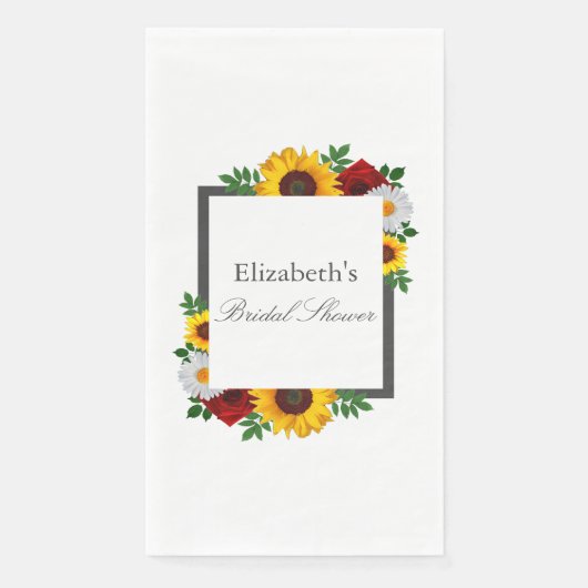 Traditionele Bruiloftsborrel met Bloemen Servet (Voorkant)