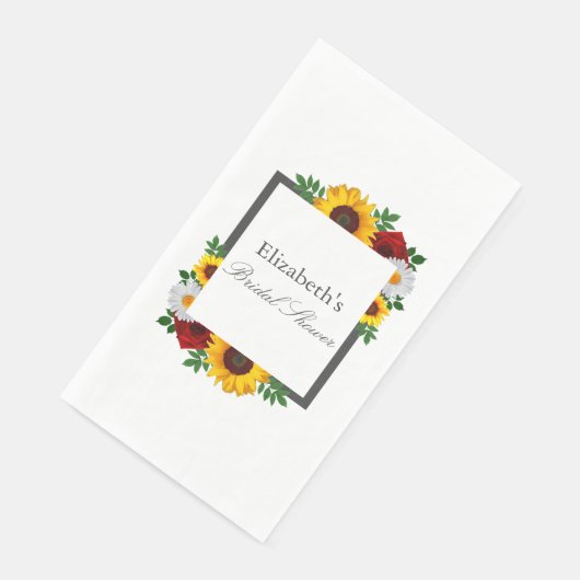 Traditionele Bruiloftsborrel met Bloemen Servet (Hoek)