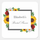 Traditionele Bruiloftsontvangst met Bloemen Vierkante Sticker (Voorkant)