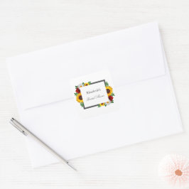 Traditionele Bruiloftsontvangst met Bloemen Vierkante Sticker