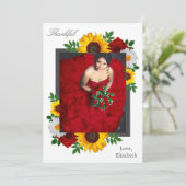 Traditionele Bruiloftsshower met Bloemen Bedankkaart (Staand voorkant)