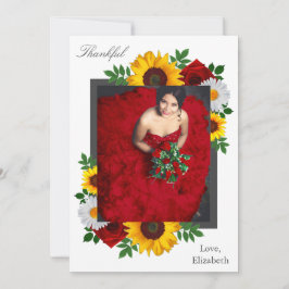 Traditionele Bruiloftsshower met Bloemen Bedankkaart