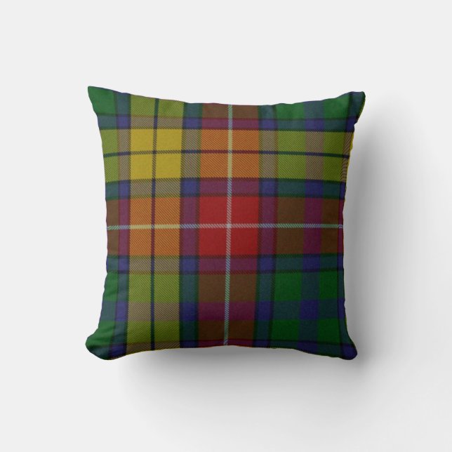 Traditionele Buchanan Tartan Schotse Plaid Kussen (Voorkant)