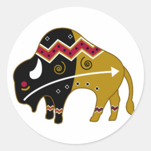 Traditionele buffel ronde sticker