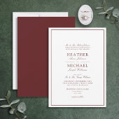 Traditionele Burgundy Classic Script Weddenschap Kaart