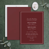 Traditionele Burgundy Classic Script Weddenschap Kaart