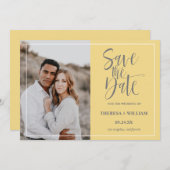 Traditionele Calligrafie Foto Bruiloft Save The Date (Voorkant / Achterkant)