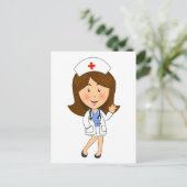Traditionele Cartoon zuster Waving Briefkaart (Staand voorkant)