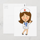 Traditionele Cartoon zuster Waving Briefkaart (Voorkant / Achterkant)